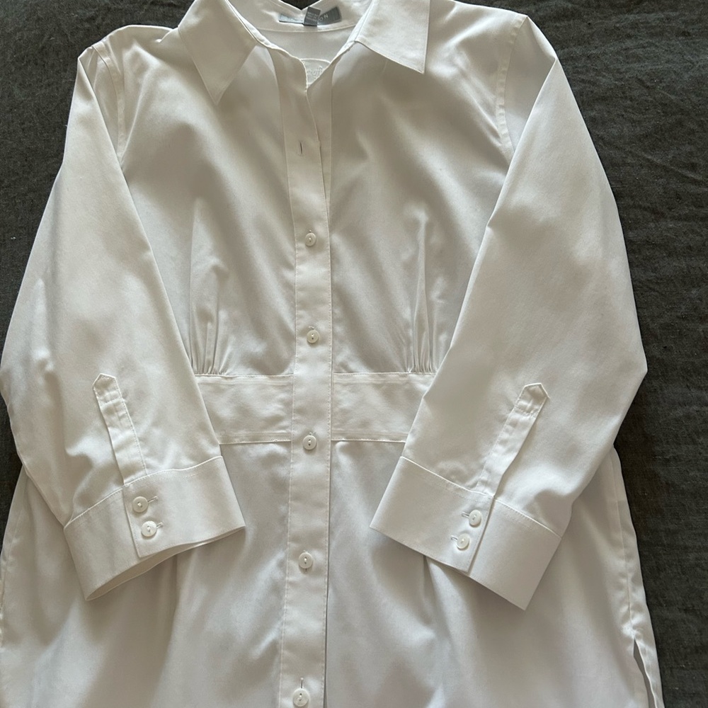 Foxcroft White Non-Iron Fitted Blouse